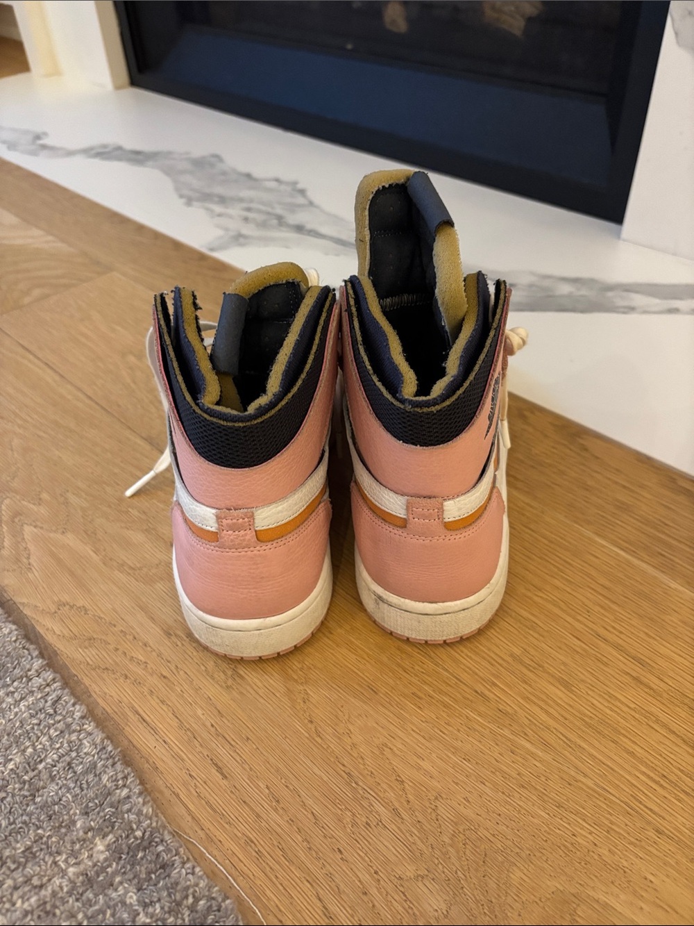 Nike Women’s High-Top Athletic Sneakers in Pink, White, Yellow - Picture 3 of 3